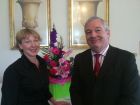 Presentation of Bouquet of Flowers to Laura Creaney at the Family Luncheon, Spa Hotel, Tunbridge Wells in May 2012 by David Ferdinando (Master Elect)